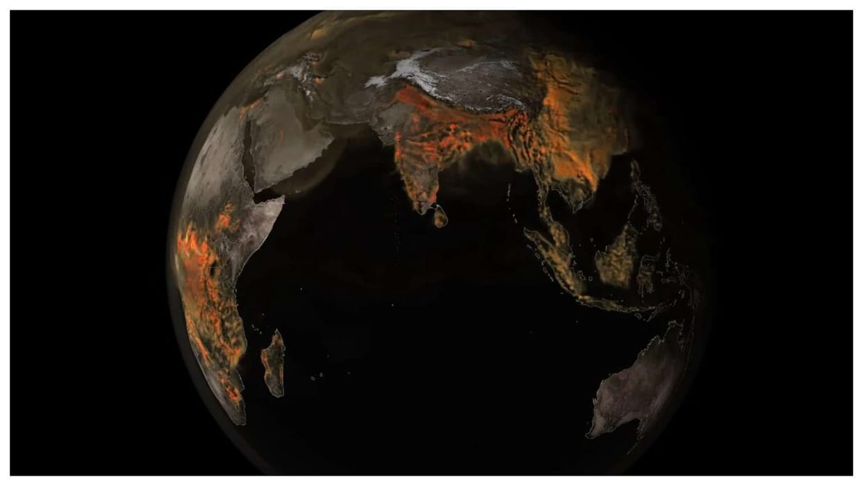 nasa animation video shows carbon di oxide on india climate change threat