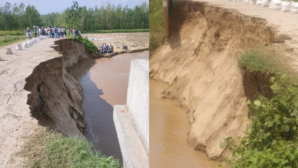 Ramganga in spate: 12 villages lost connectivity due to road cut, traffic closed, alert issued