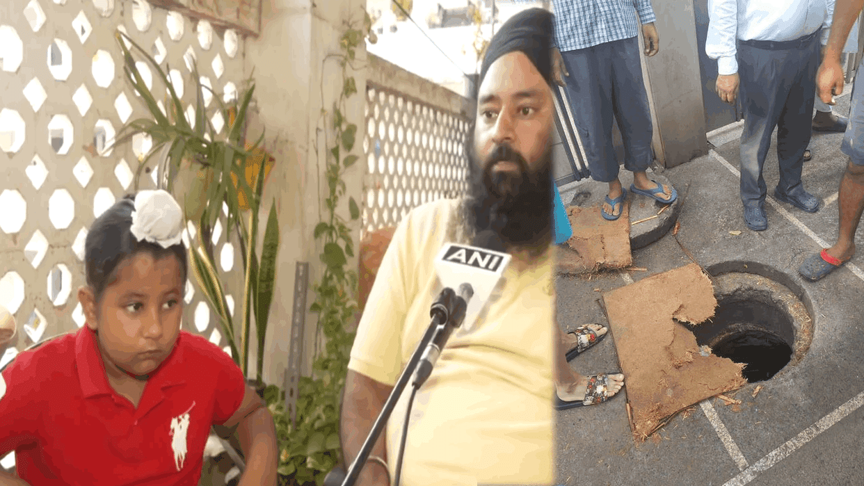 Father rescues child who fell into sewer in Defence Colony