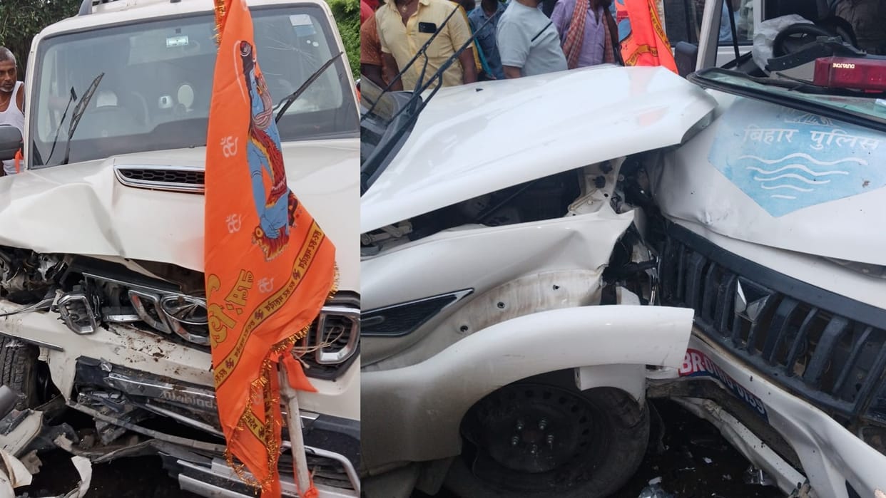 Bihar: Accident on Patna-Bakhtiyarpur highway, four policemen injured; Scorpio loaded with Kanwariyas collided