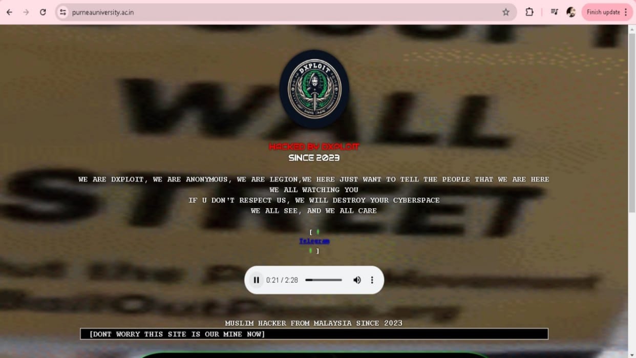 Bihar: Purnea University's official website hacked by cyber criminals, administration expressed concern