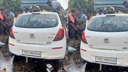 Father son and one other dies in road accident in Bathinda car collides with truck parked on road side