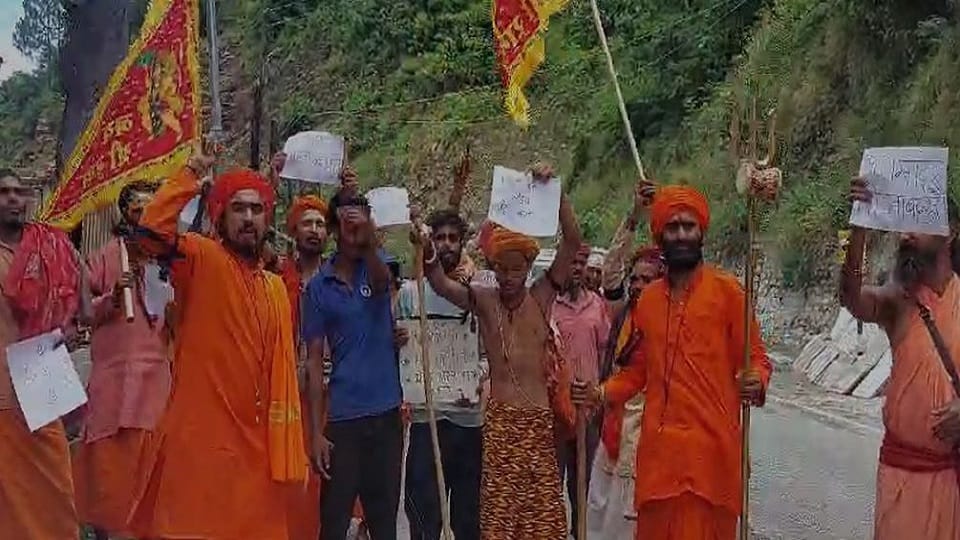 Anger in Sant Samaj over demolition of Hanuman temple Karnaprayag Uttarakhand