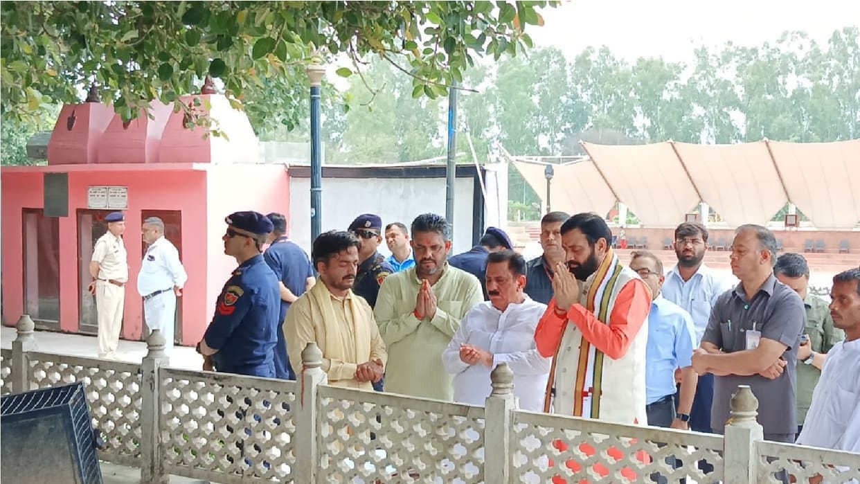 Union Education Minister Dharmendra reach Kurukshetra, will address the Vijay Shankhnad rally in Grain Market