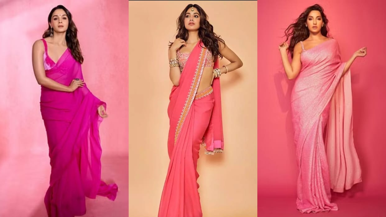 raksha bandhan 2024 latest collection of Pink Saree For Rakhi disprj