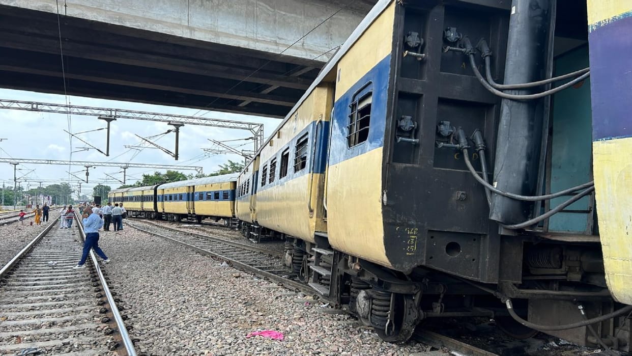 Wheels of a passenger train derailed near Saharanpur railway station