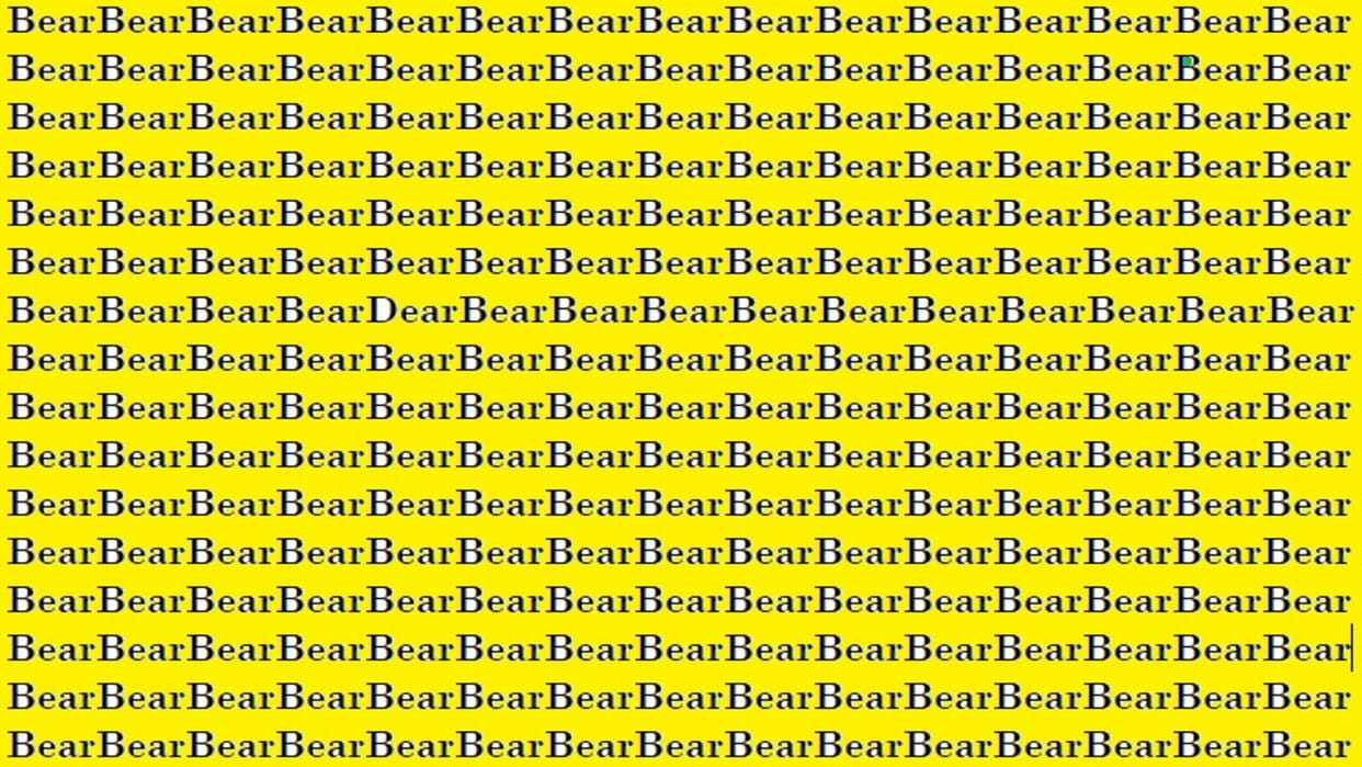 optical illusion Iq test can you spot dear among bear in 11 seconds