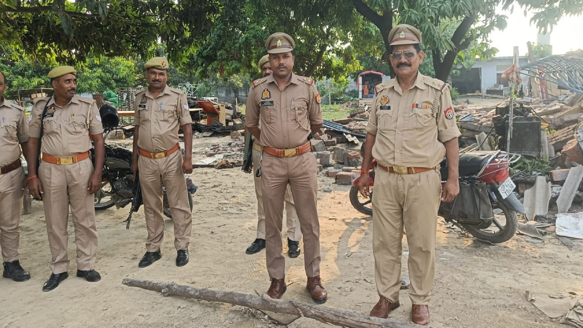 Ayodhya rape case Strict vigil on the demolished bakery and shopping complex of SP leader Moeed Khan