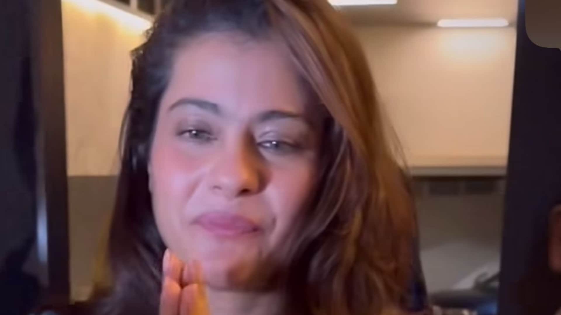 Kajol Devgan celebrating her 50th birthday with fans at outside of her house click here to see the pics