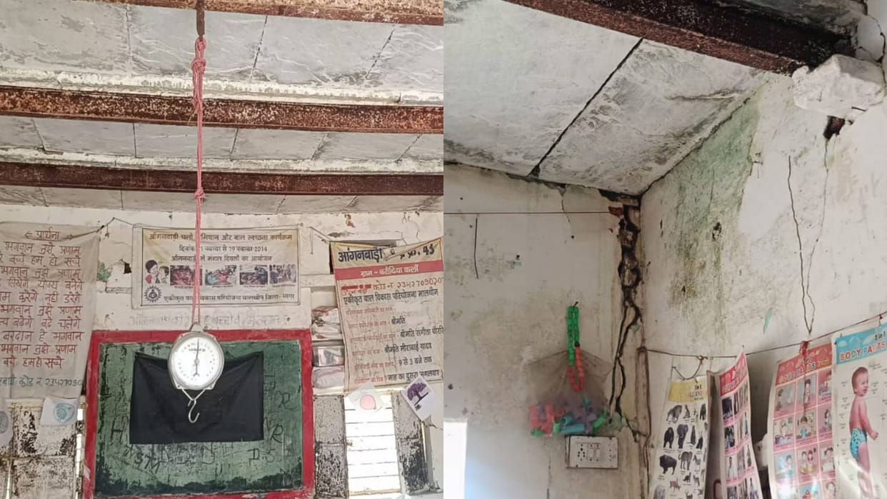 Sagar 25 Anganwadi centres running damaged dilapidated buildings five thousand children registered 197 centres
