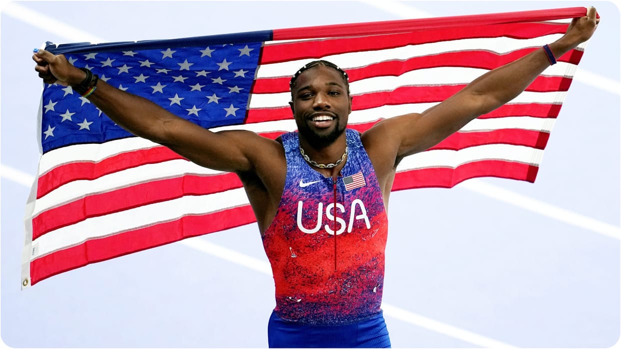 USA's Noah Lyles won the men's 100m Gold with a best timing of 9.784s beating Jamaica's Kishane Thompson
