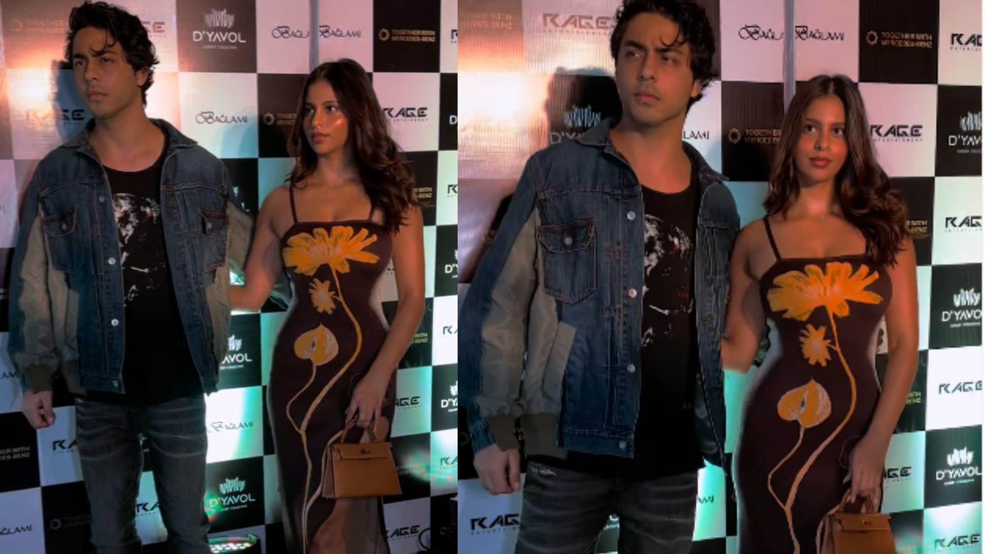 Suhana Khan look in floral bodycon dress in a party with aryan khan disprj