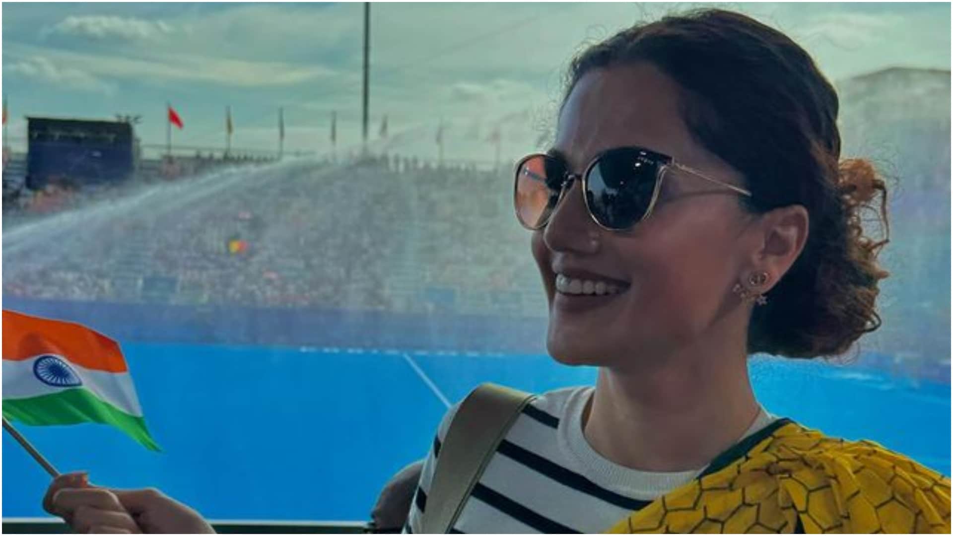 Phir Aayi Hasseen Dillruba and Khel Khel Mein actress Taapsee Pannu seen playing Hockey with hubby Mathias Boe