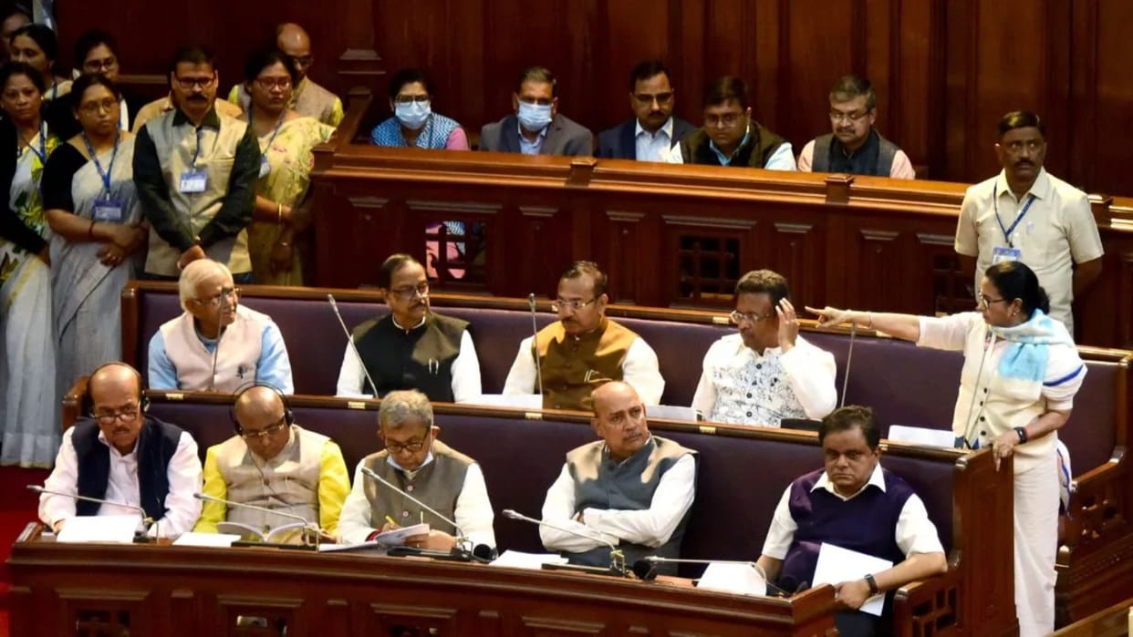 Bengal Speaker suspends BJP MLA, orders eviction of two others amid chaos in assembly