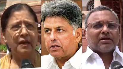 कांग्रेस सांसद फौजिया खान, मनीष तिवारी और कार्ति पी चिदंबरम