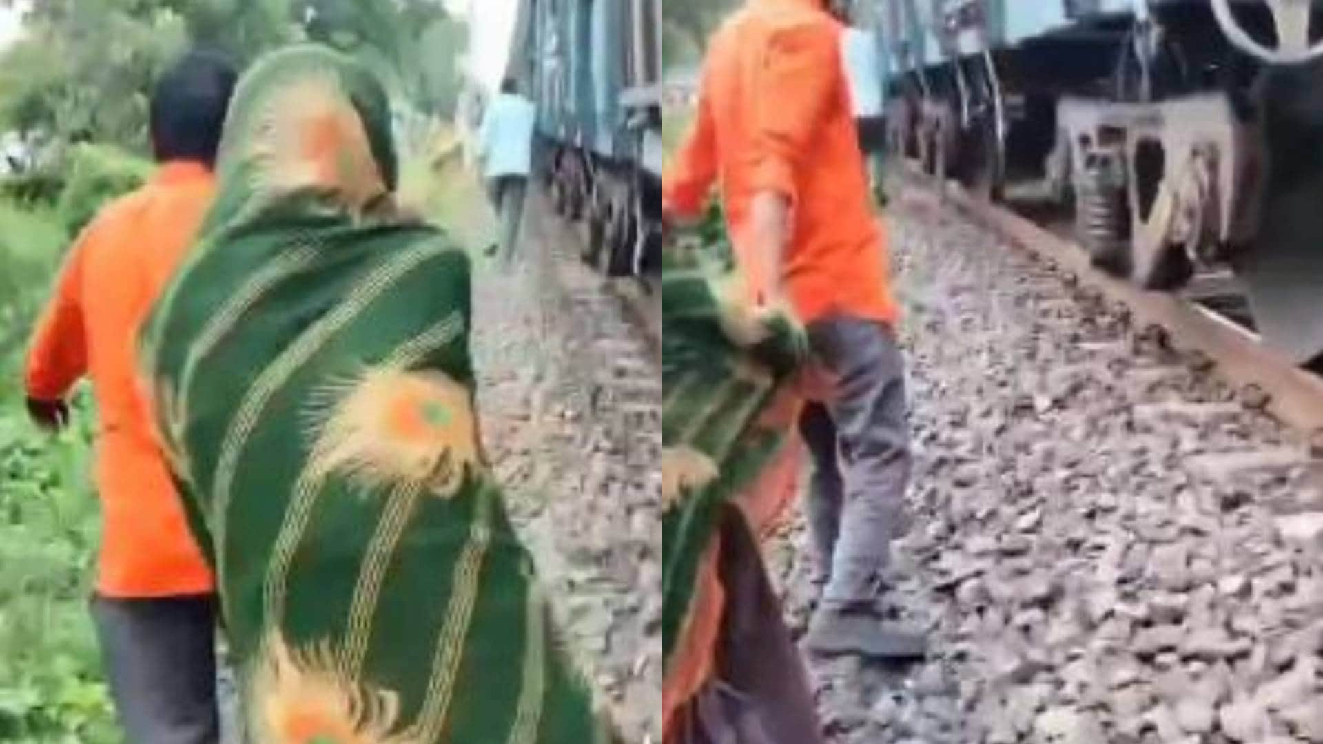 महिला को ले जाते हुए