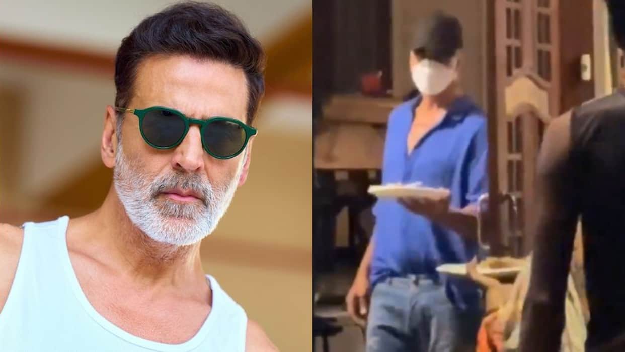 Khel Khel Mein star Akshay Kumar Spotted offering langar to poor and needy outside his Juhu residence