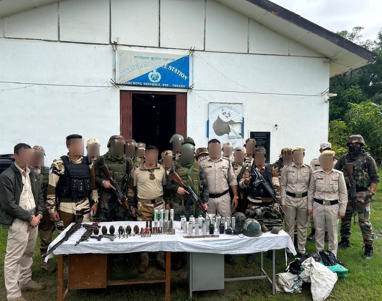 Arms and ammunition recovered in joint operation by Army and Assam Rifles in Manipur
