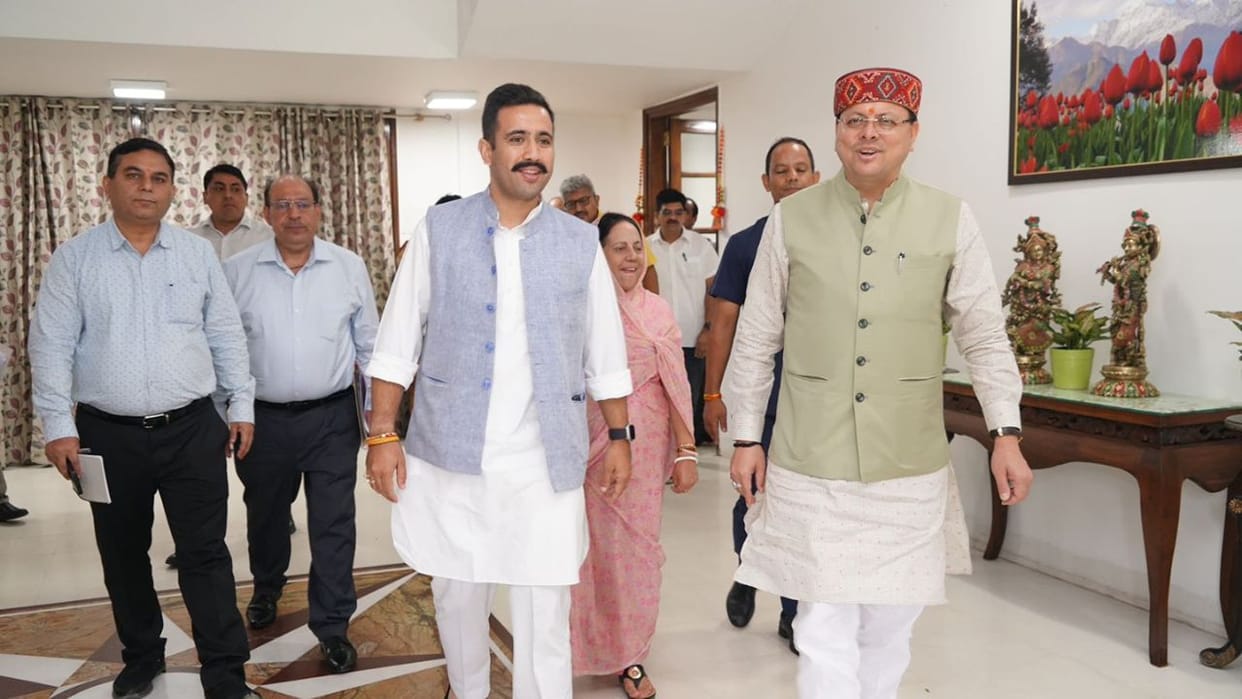 PWD Minister Vikramaditya Singh met Uttarakhand CM Pushkar Singh Dhami