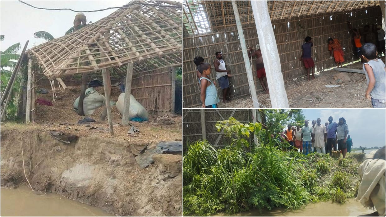Bihar Flood: Kosi river intensified erosion in Saharsa, hundreds of houses submerged in water people displaced