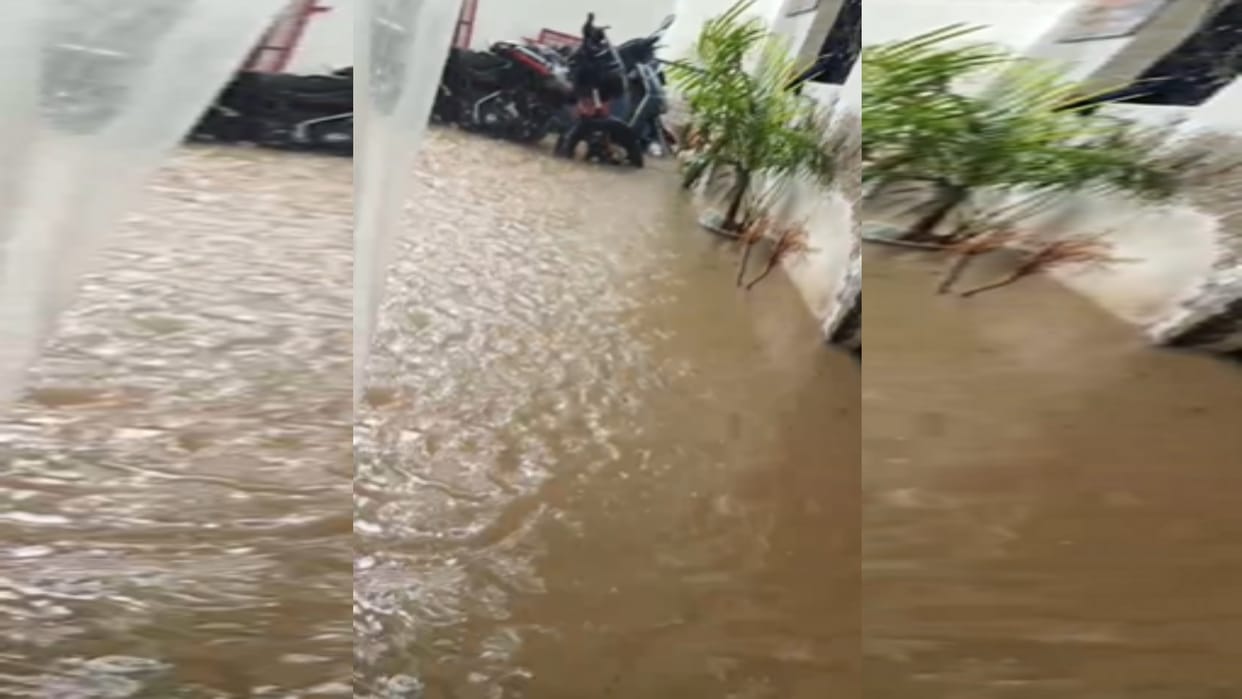 Water filled in SRN police post...new building could not be inaugurated