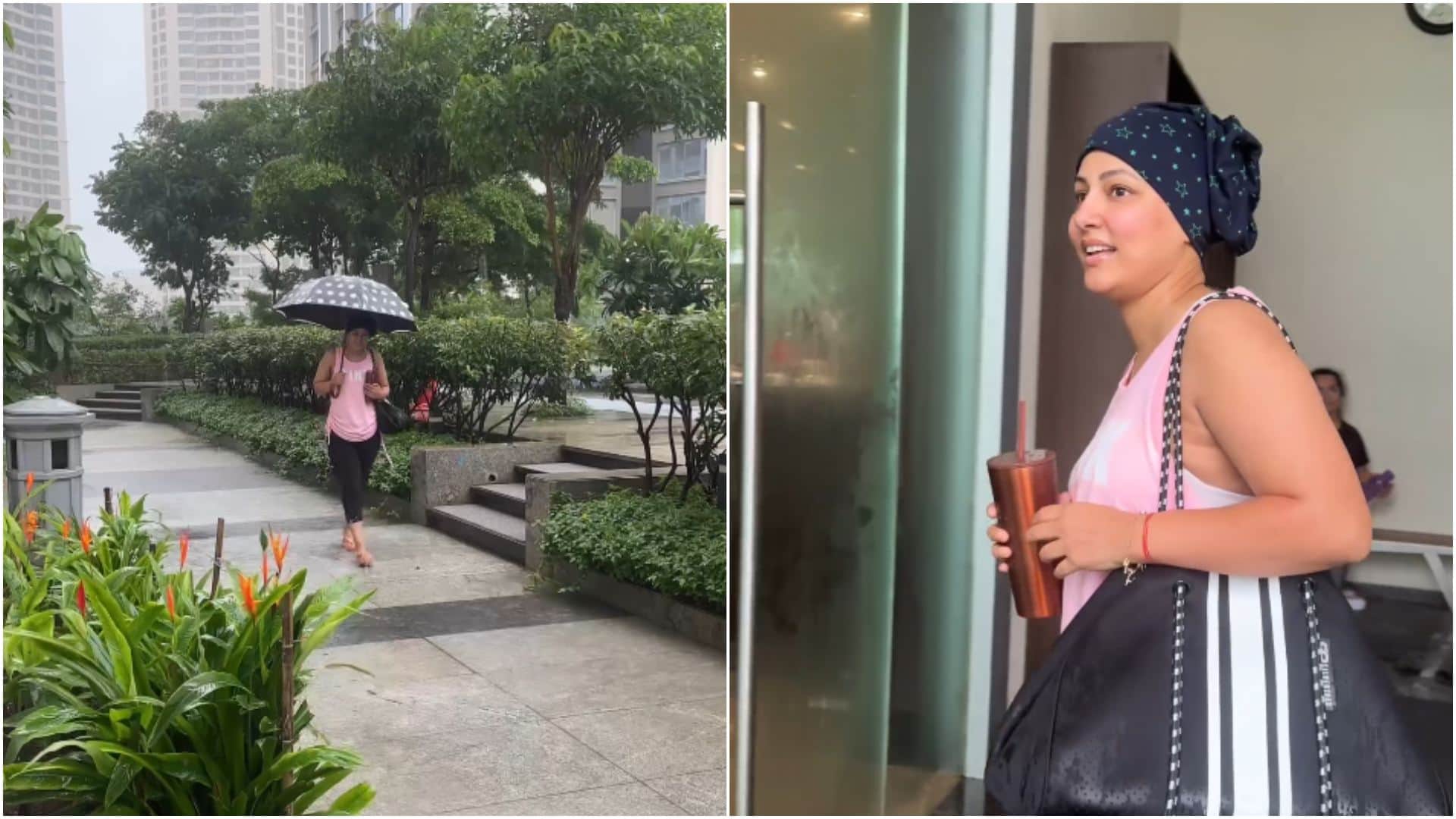 Hina Khan Going Gym in heavy rain amid breast cancer treatment shares video write importance of daily workout