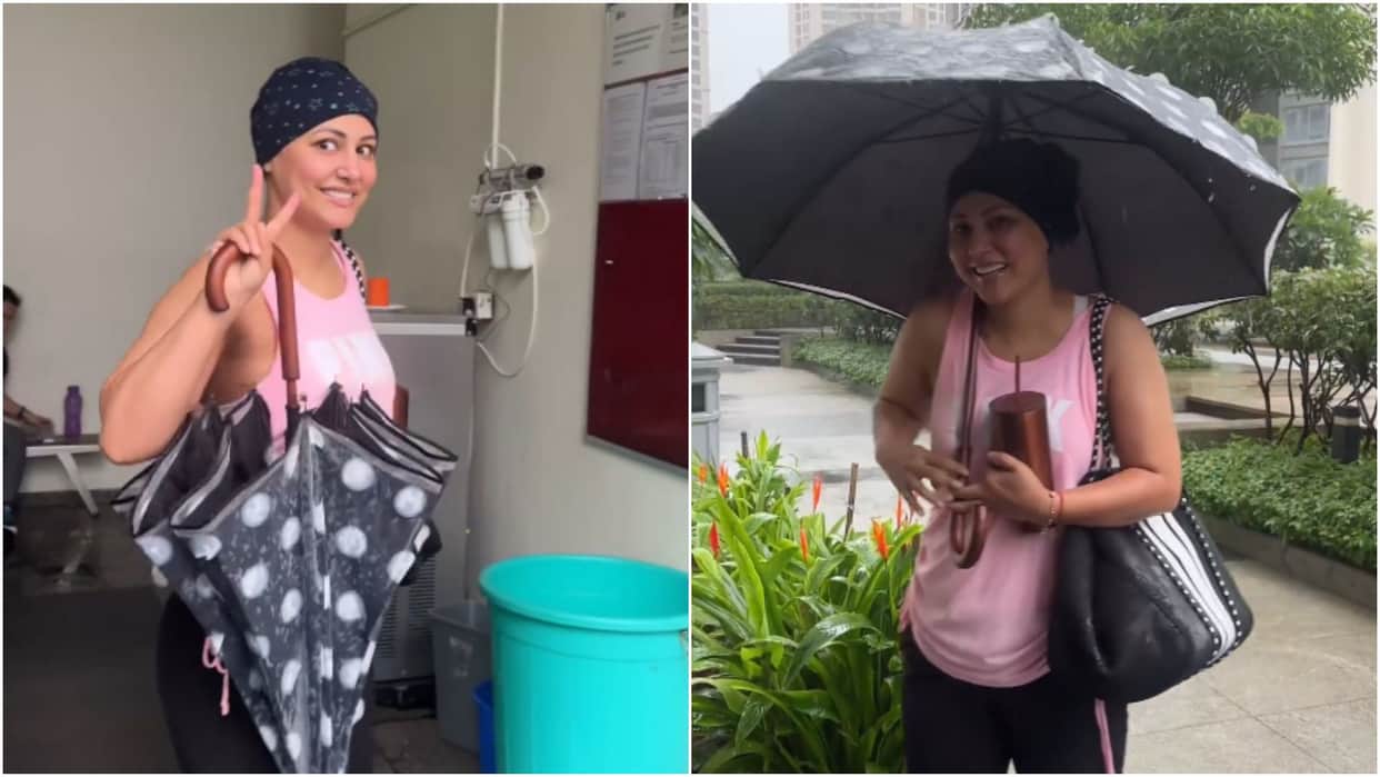 Hina Khan Going Gym in heavy rain amid breast cancer treatment shares video write importance of daily workout