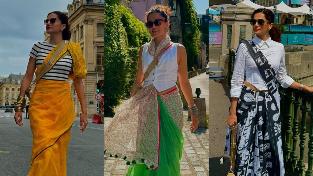 Phir Aayi Hasseen Dillruba actress Taapsee Pannu Saree Look in paris olympics