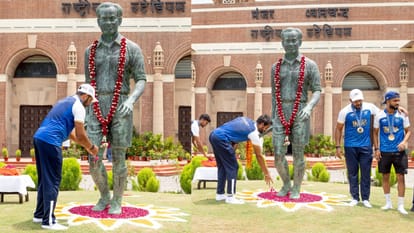 Paris Olympics 2024: hockey team paid tribute to great player Dhyan Chand, visited National Stadium