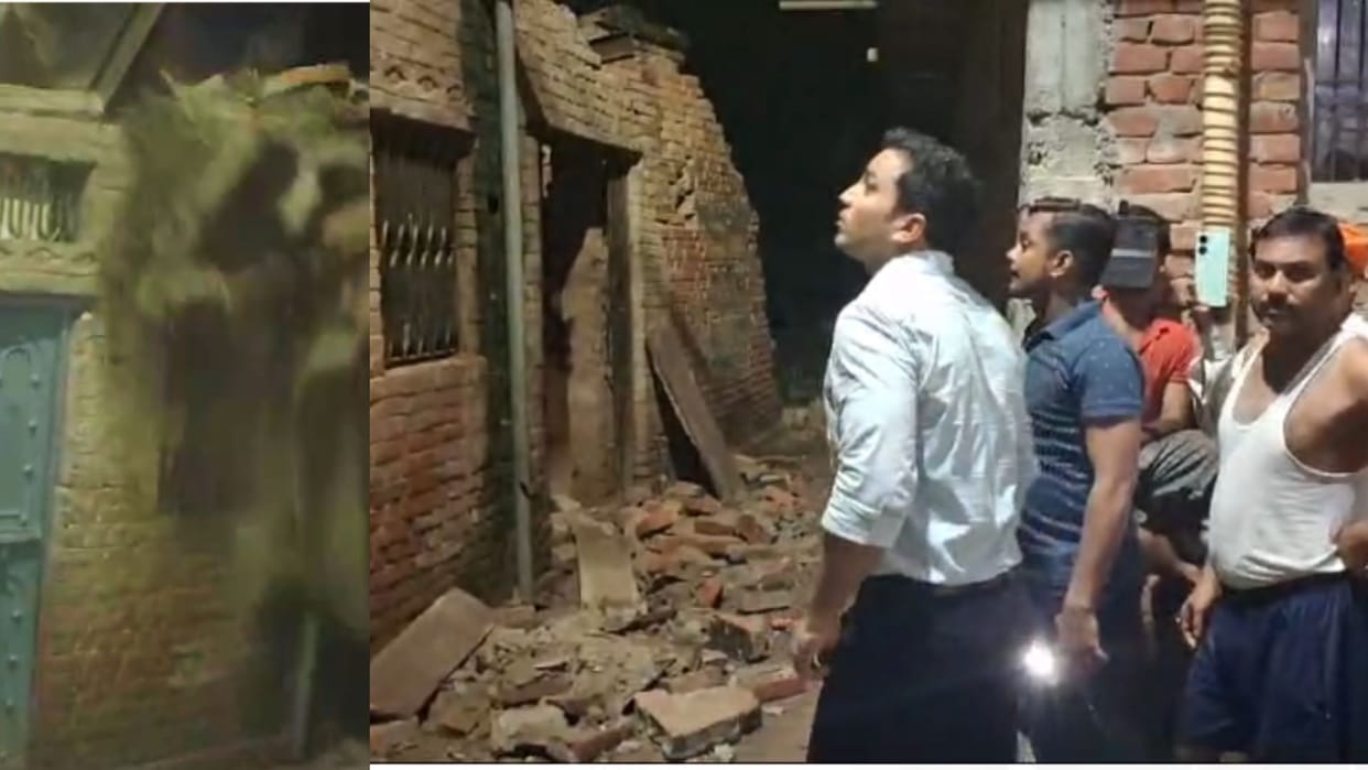 house fell into Ganga river and washed away in Ghazipur