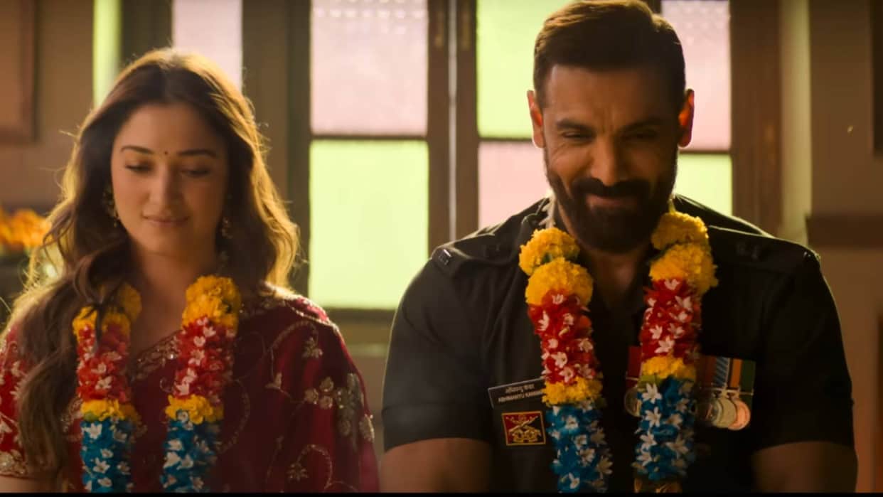 Vedaa first song release Zaroorat Se Zyada released John Abraham and Tamannaah Bhatia love story Sharvari