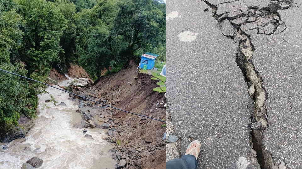Uttarakhand Heavy landslide due to rain in Tungnath valley Kund bridge connecting Kedar valley is in danger