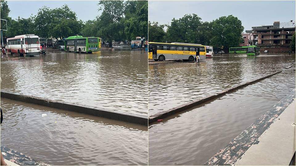 Weather Update Rain in Delhi-NCR, roads filled with water