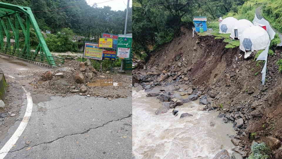 Uttarakhand Heavy landslide due to rain in Tungnath valley Kund bridge connecting Kedar valley is in danger