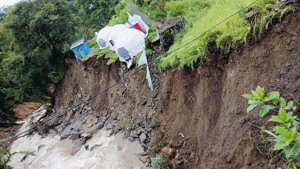 Uttarakhand Rainfall Moksha and Akashkamini river overflowed Two bridges washed away