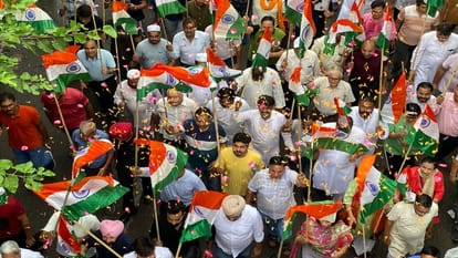 Har ghar Tirang BJP took out Tiranga Yatra in Mohali program will be held in evening at Chandigarh Sukhna Lake