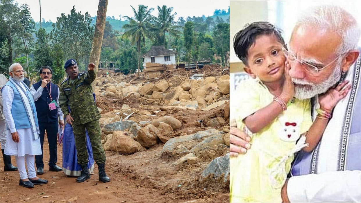 PM Modi visited Wayanad to inquire about condition of landslide victims and consoled people