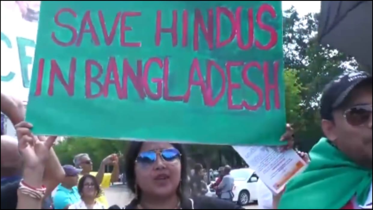Bangladesh Violence Attack on hindus vishwa hindu parishad of america people protests outside white house