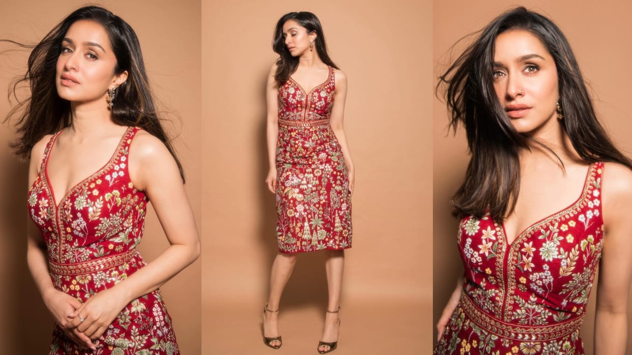 stree 2 actress shraddha kapoor red dress cost in stree 2 film promotion