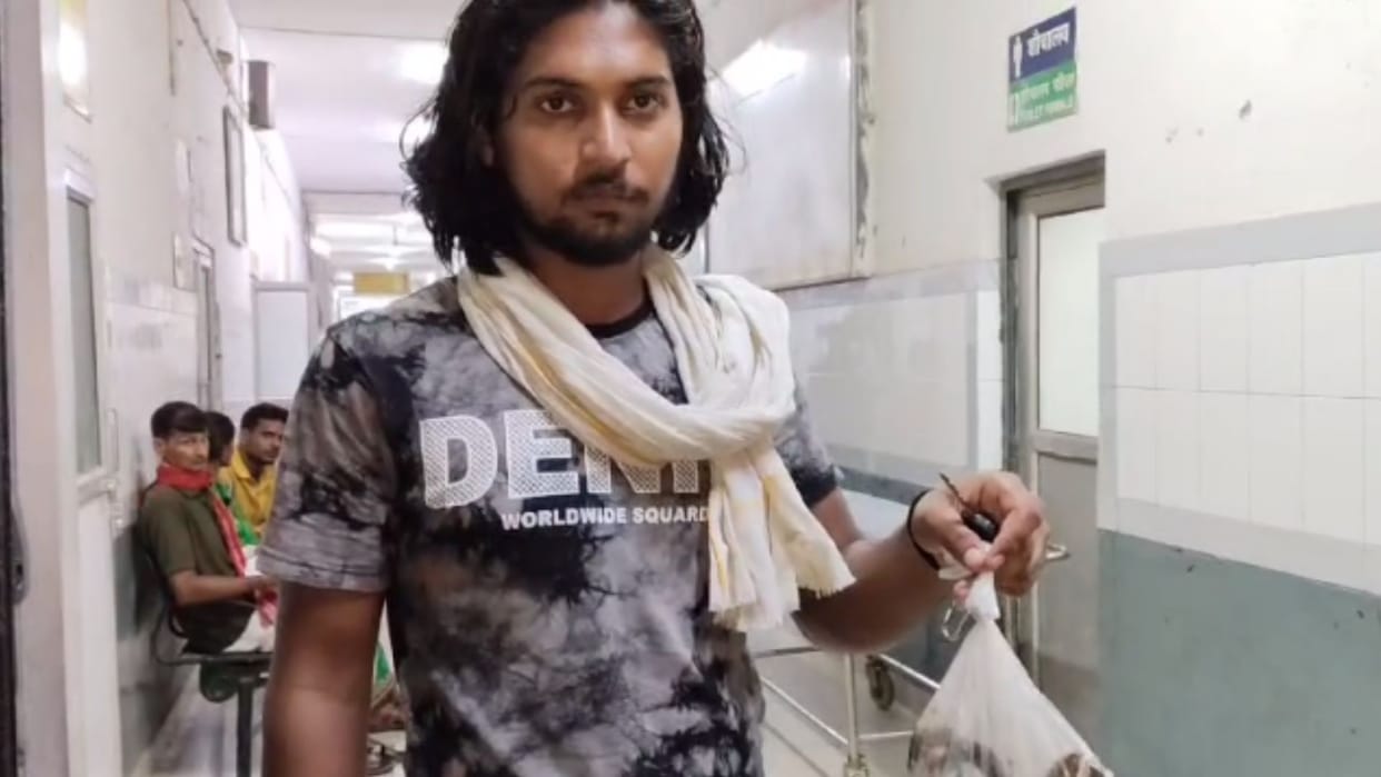 snake attack young man in Chandauli after killing taken the hospital