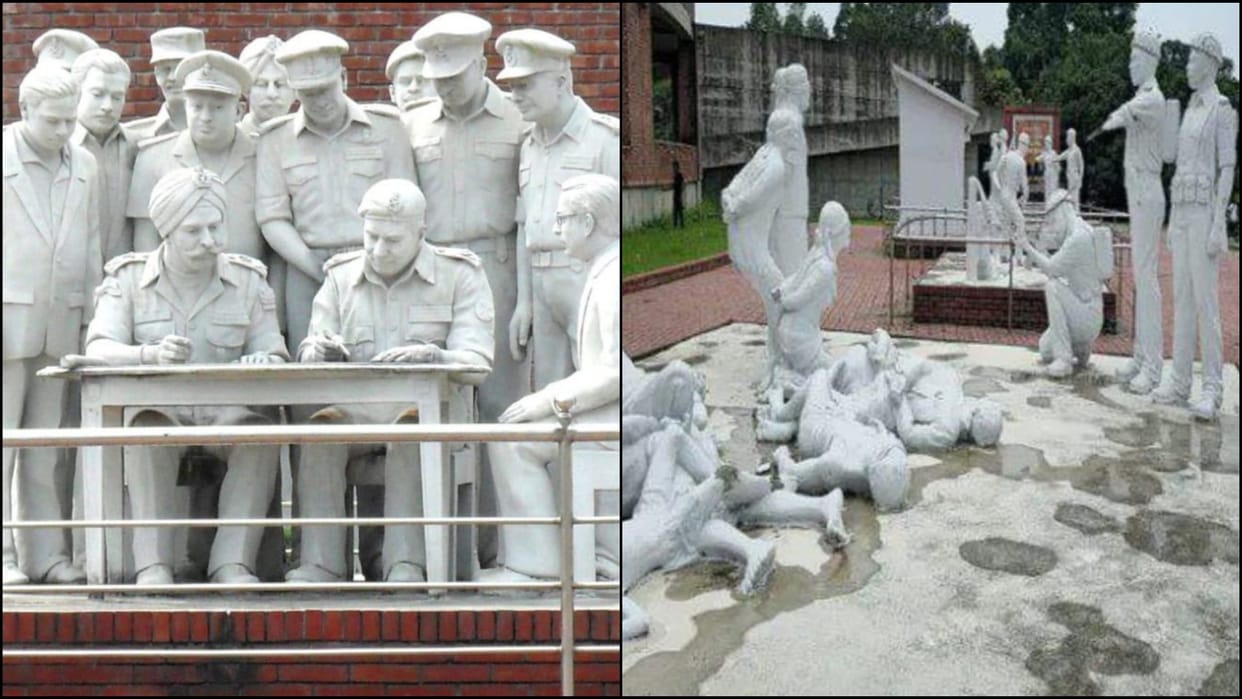 Iconic Statue Of Pakistan Armys Surrender Vandalised In Bangladesh shashi tharoor shares image news in hindi