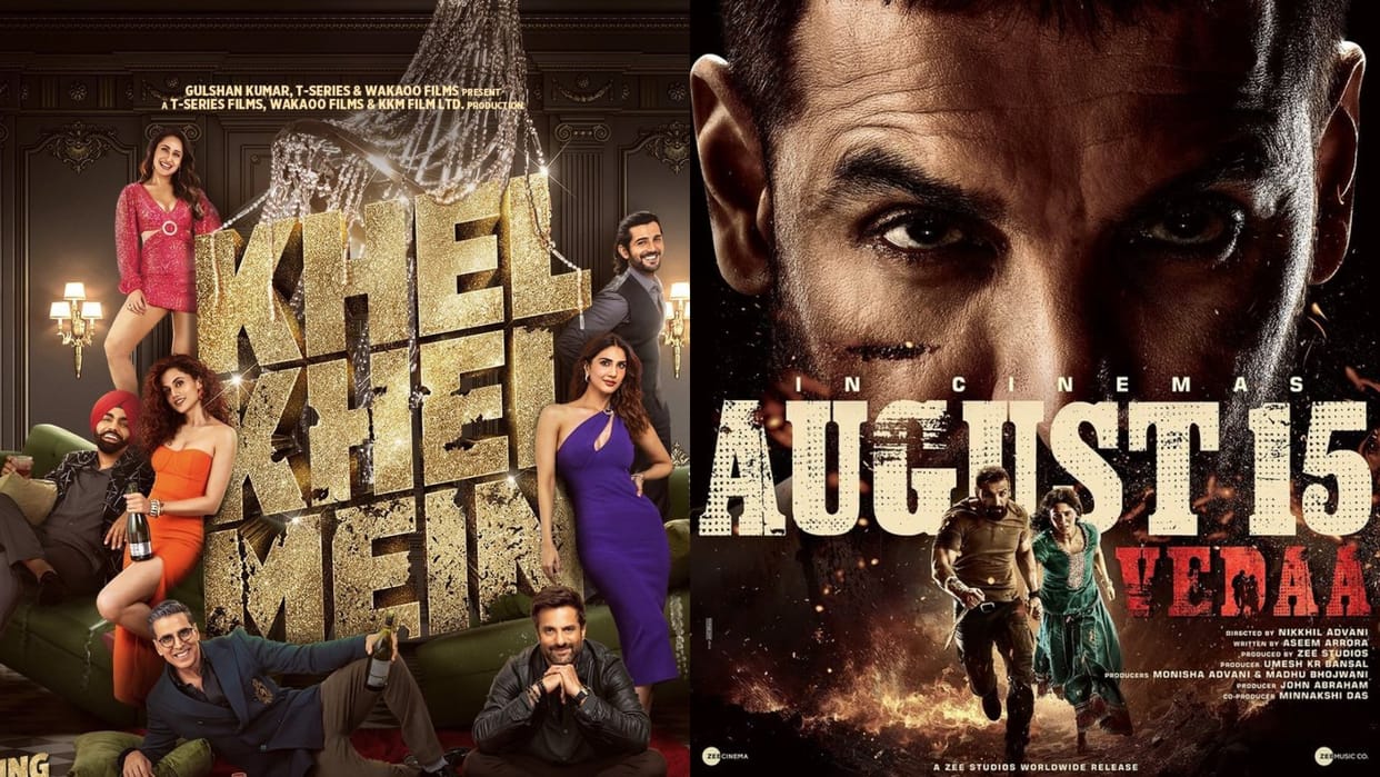 Khel Khel Mein Vs Vedaa Advanced Booking Know Akshay Kumar Taapsee Pannu John Abraham Sharvari Wagh Film sells