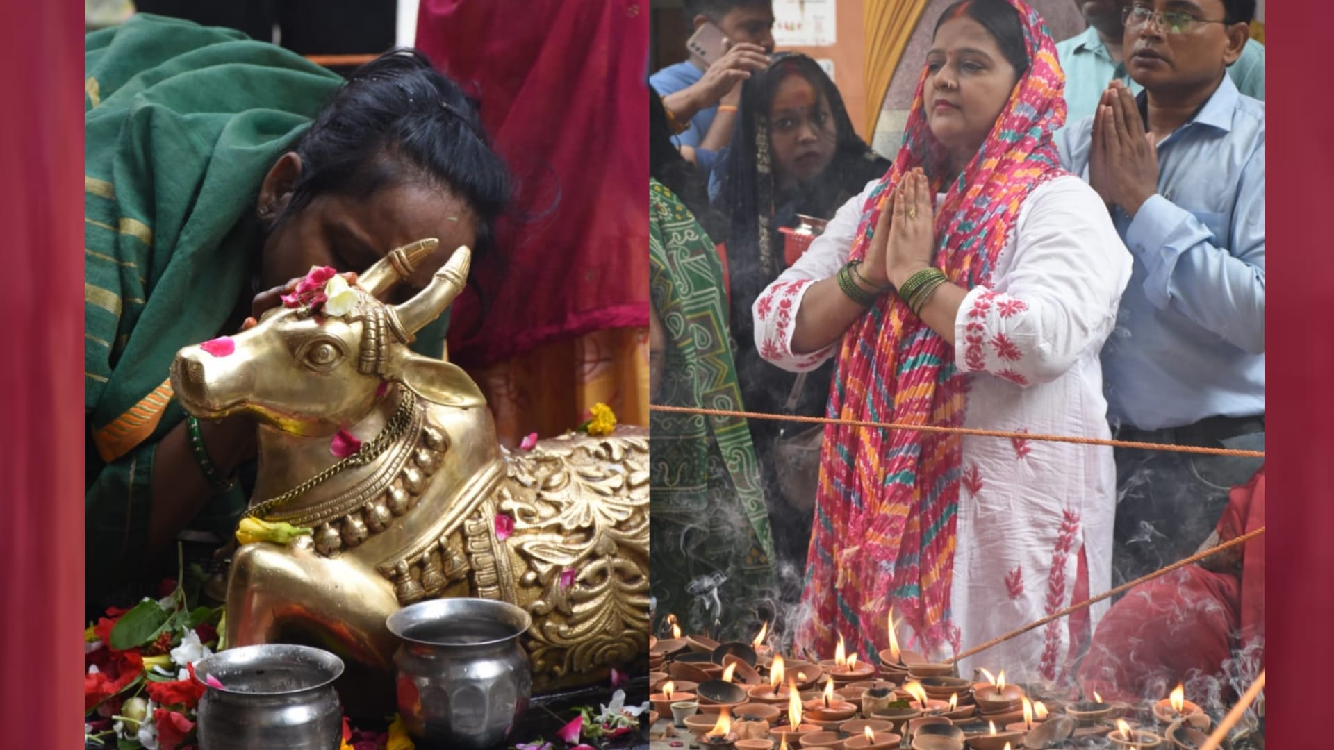 Shivbhakts offer prayers to Lord Shiva on Monday.
