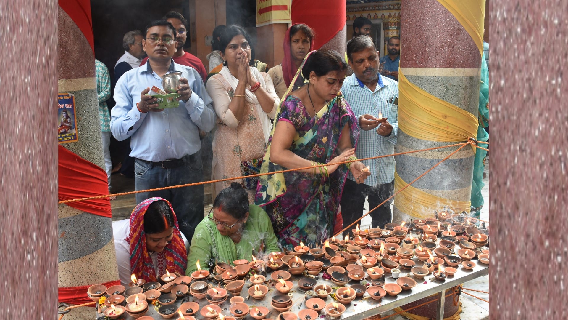 Shivbhakts offer prayers to Lord Shiva on Monday.