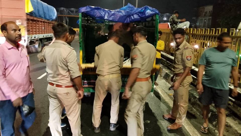 speeding truck hit bike In Agra two people died while condition of third is critical