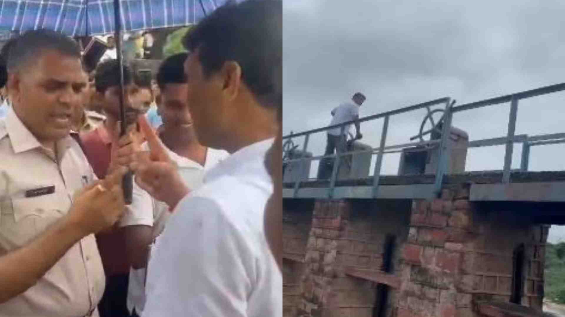 प्रशासन से उलझते विधायक पति।