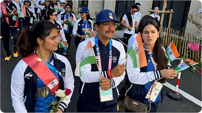 Paris Olympics 2024 Closing Ceremony Photos Indian Flag bearers Manu Bhaker and PR Sreejesh attend ceremony