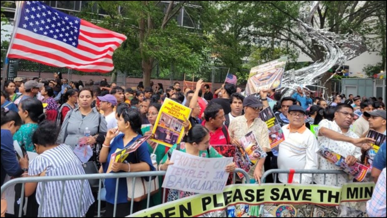 Violence in Bangladesh Hundreds Join Indian Americans Vigil news in hindi