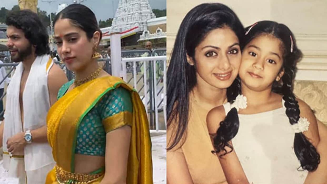 Janhvi Kapoor visits tirupati temple with rumored boyfriend shikhar pahariya on sridevi birthday