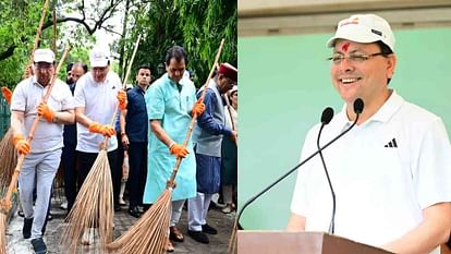 CM Dhami swept floor flagged off vacuum based cleaning machine Swachhta apnao bimari Bhagao campaign